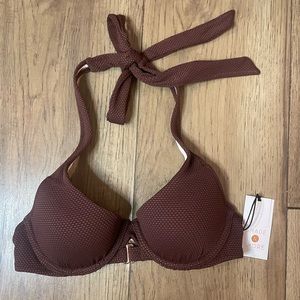 Shade & Shore‎ Brown Bikini Top